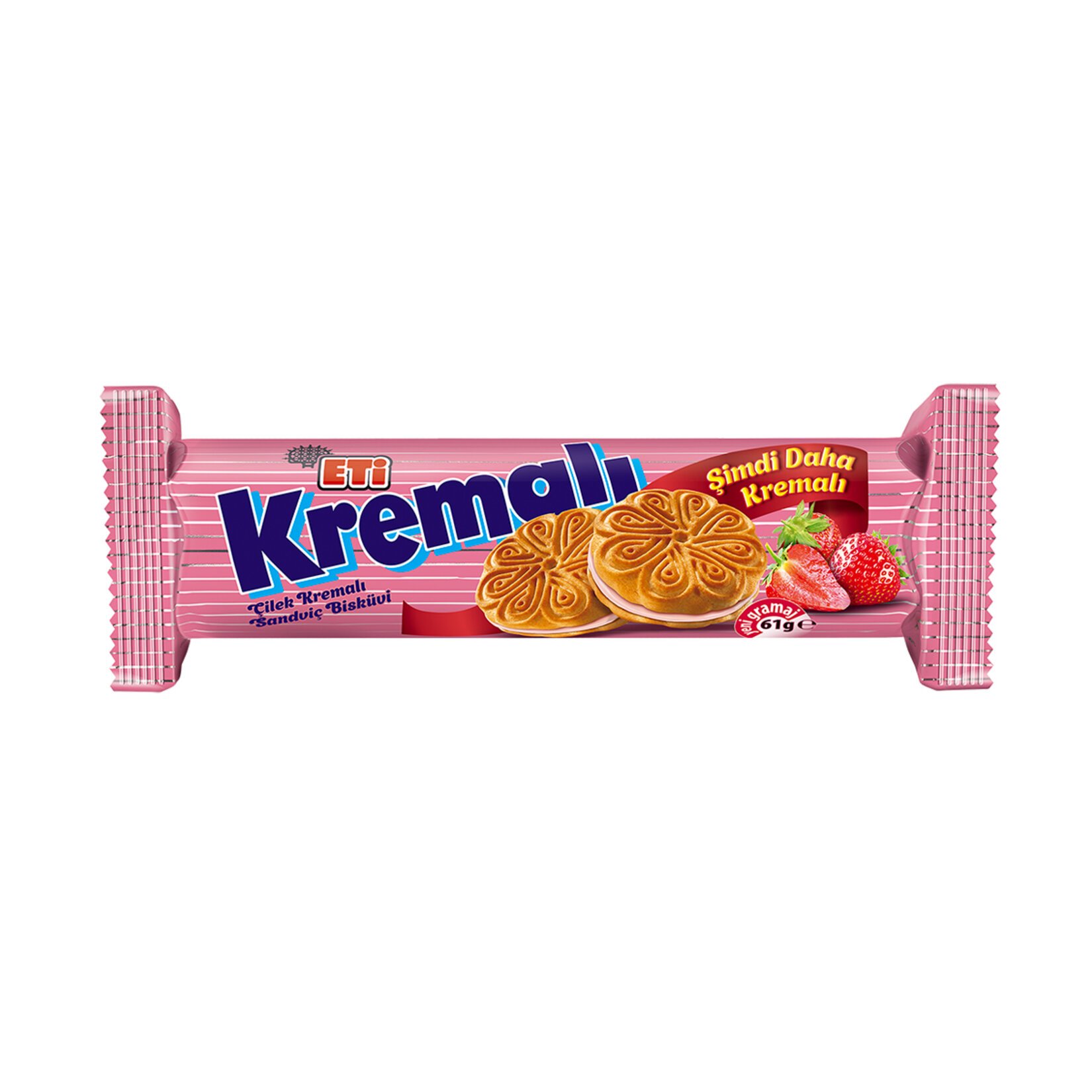 Eti Kremalı Çilekli Bisküvi 61gr