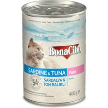 Bonacibo Sardalya & Ton Balıklı Kedi Maması 400gr