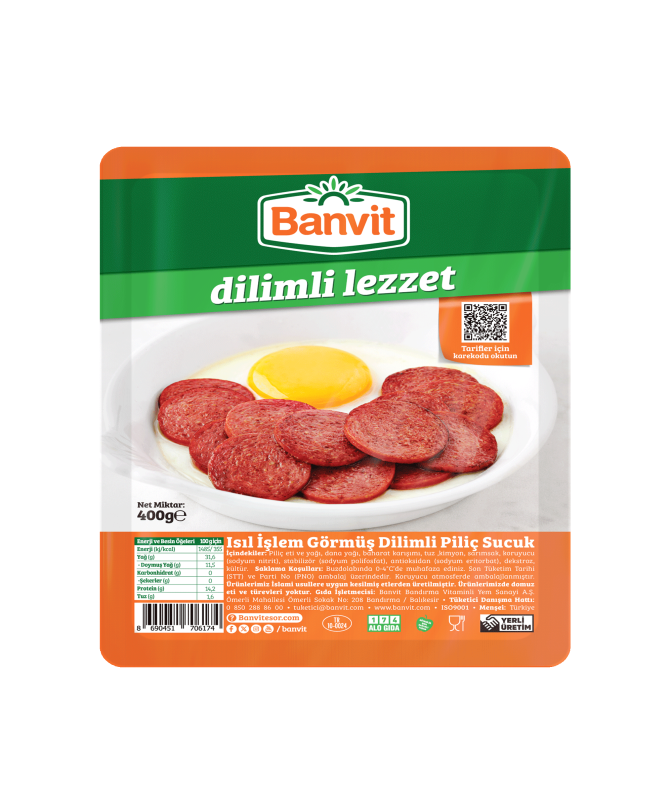 Banvit Dilimli Piliç Sucuk 400gr