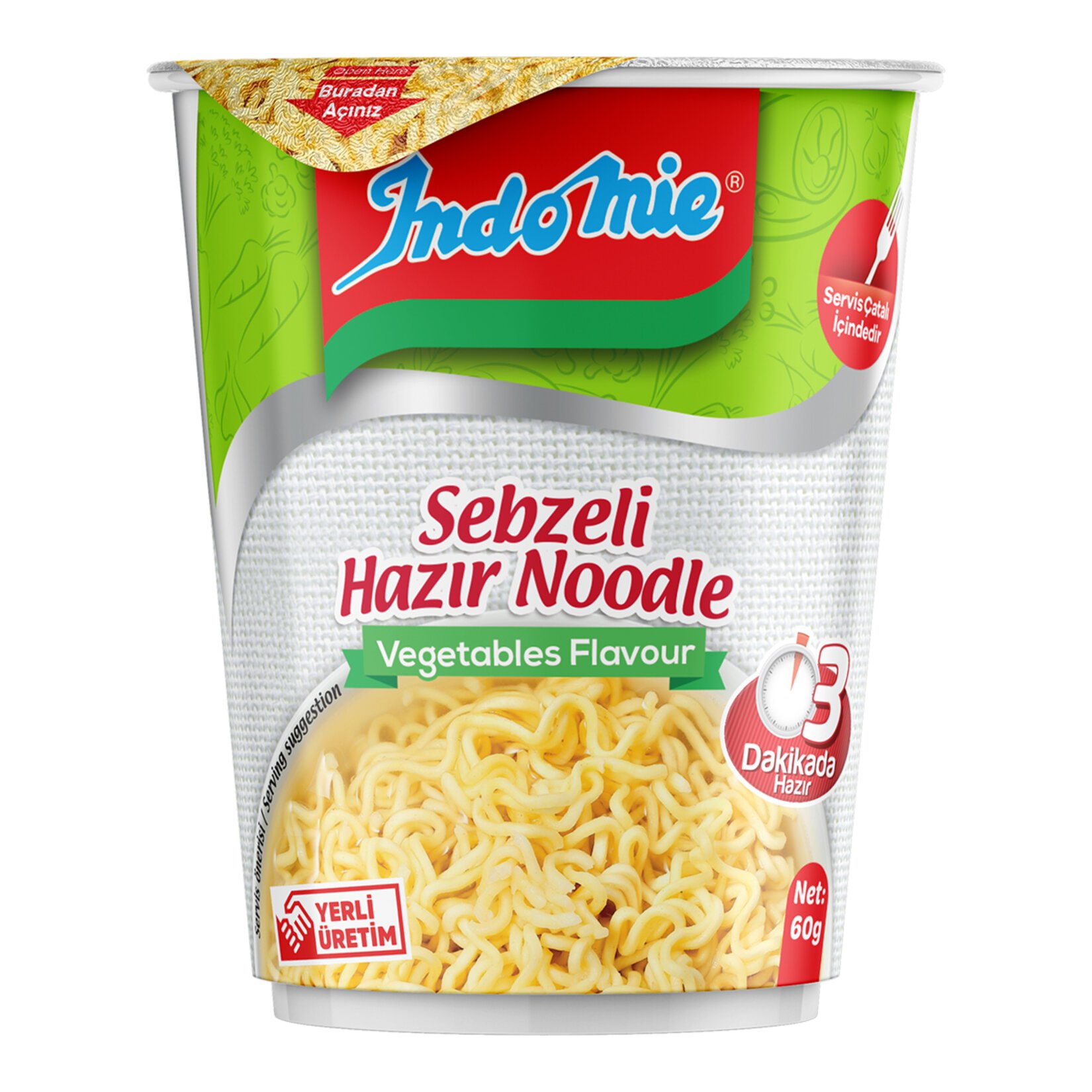 Indomie Sebze Çeşnili Noodle (Bardak) 60gr
