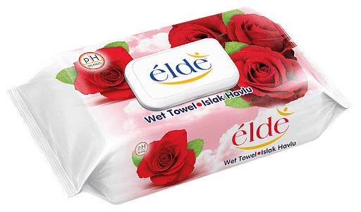Elde Islak Havlu Gül 100'lü
