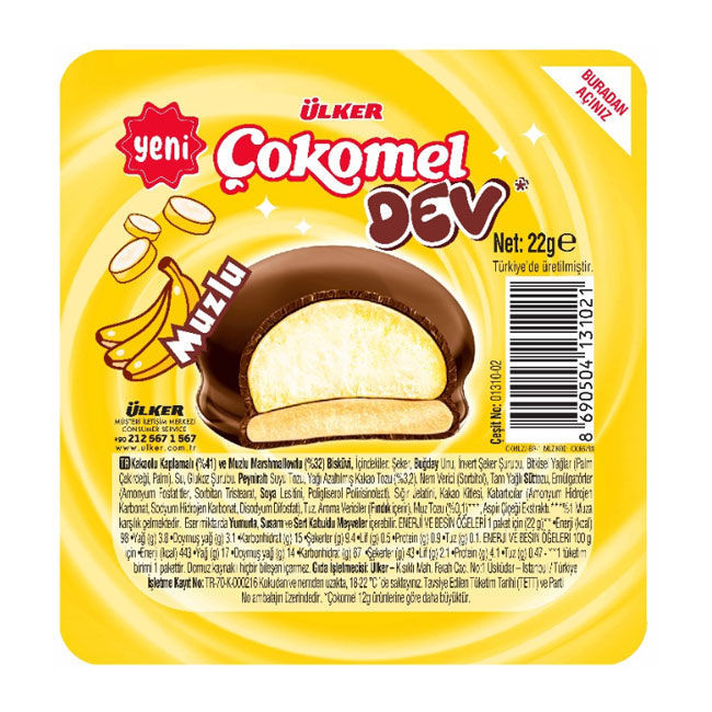 Ülker Çokomel Dev Muzlu 22Gr