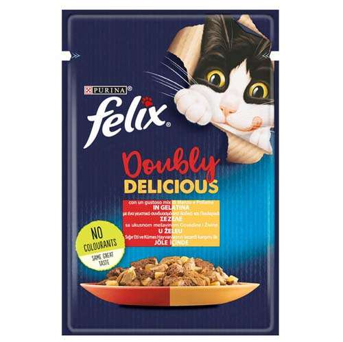 Felix Sığır Etli ve Tavuklu Kedi Maması 85gr