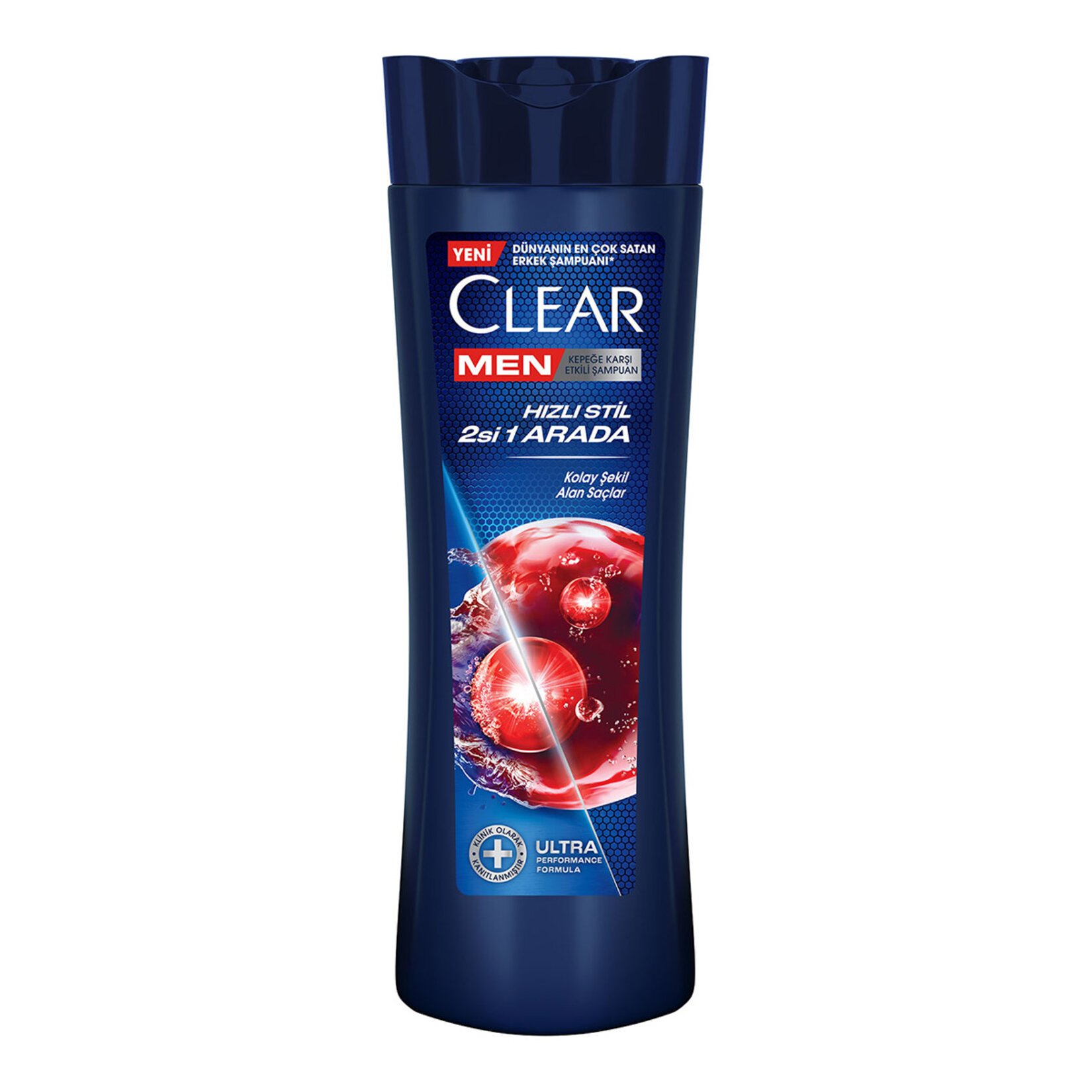 Clear Men Kepeğe Karşı Etkili Şampuan Hızlı Stil 2'si 1 Arada Kolay Şekil Alan Saçlar 350ml