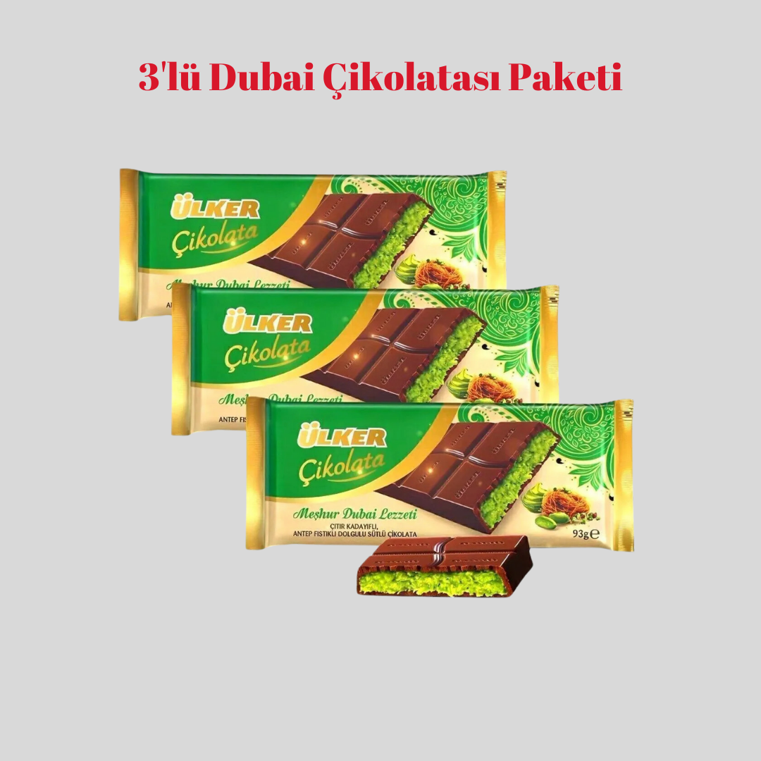 3'lü Dubai Çikolatası Paketi