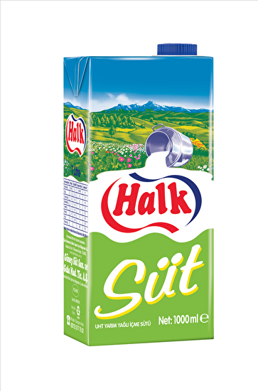 Halk Yarım Yağlı UHT Süt 1 L