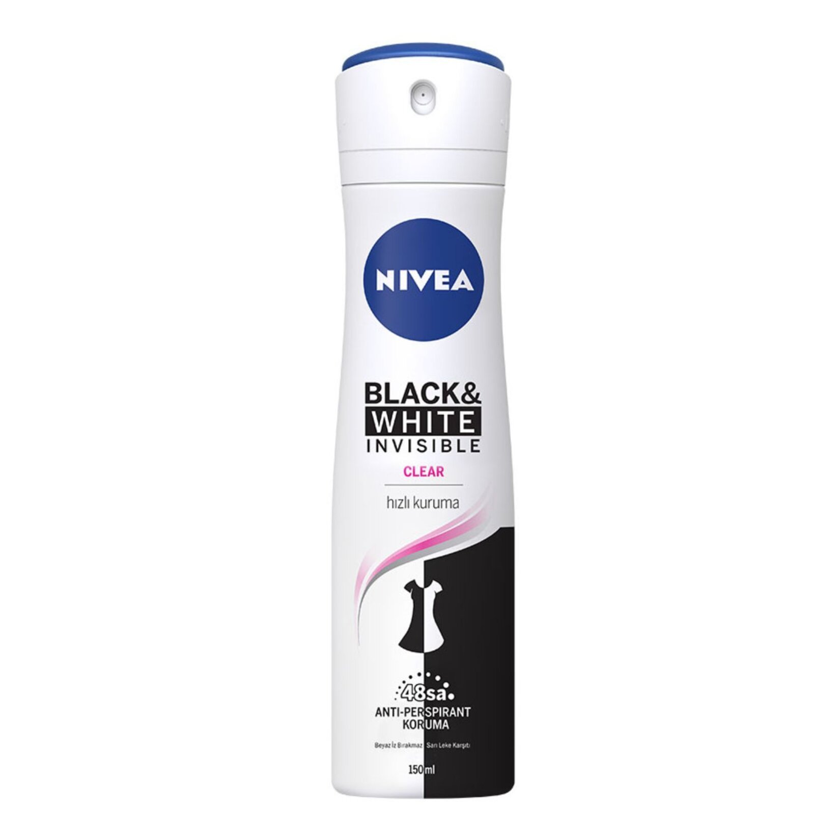 NIVEA Kadın Sprey Deodorant Black&White Invisible Clear 150 ml