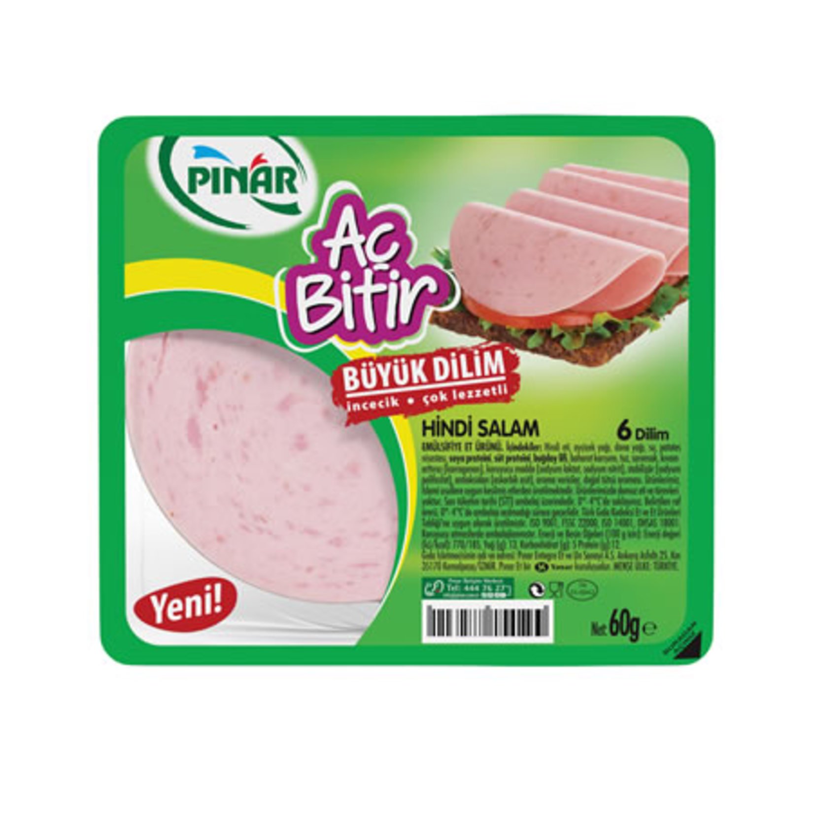 Pınar Aç Bitir Hindi Salam 60gr