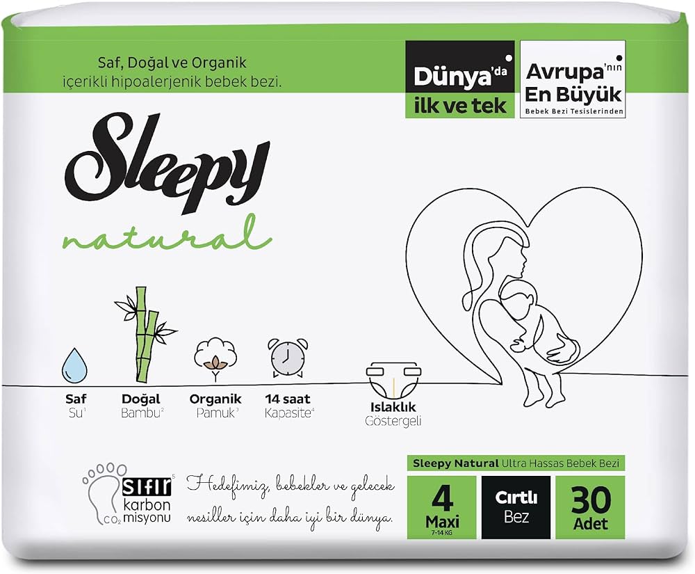 Sleepy Natural 4 Maxi Bebek Bezi 30'lu