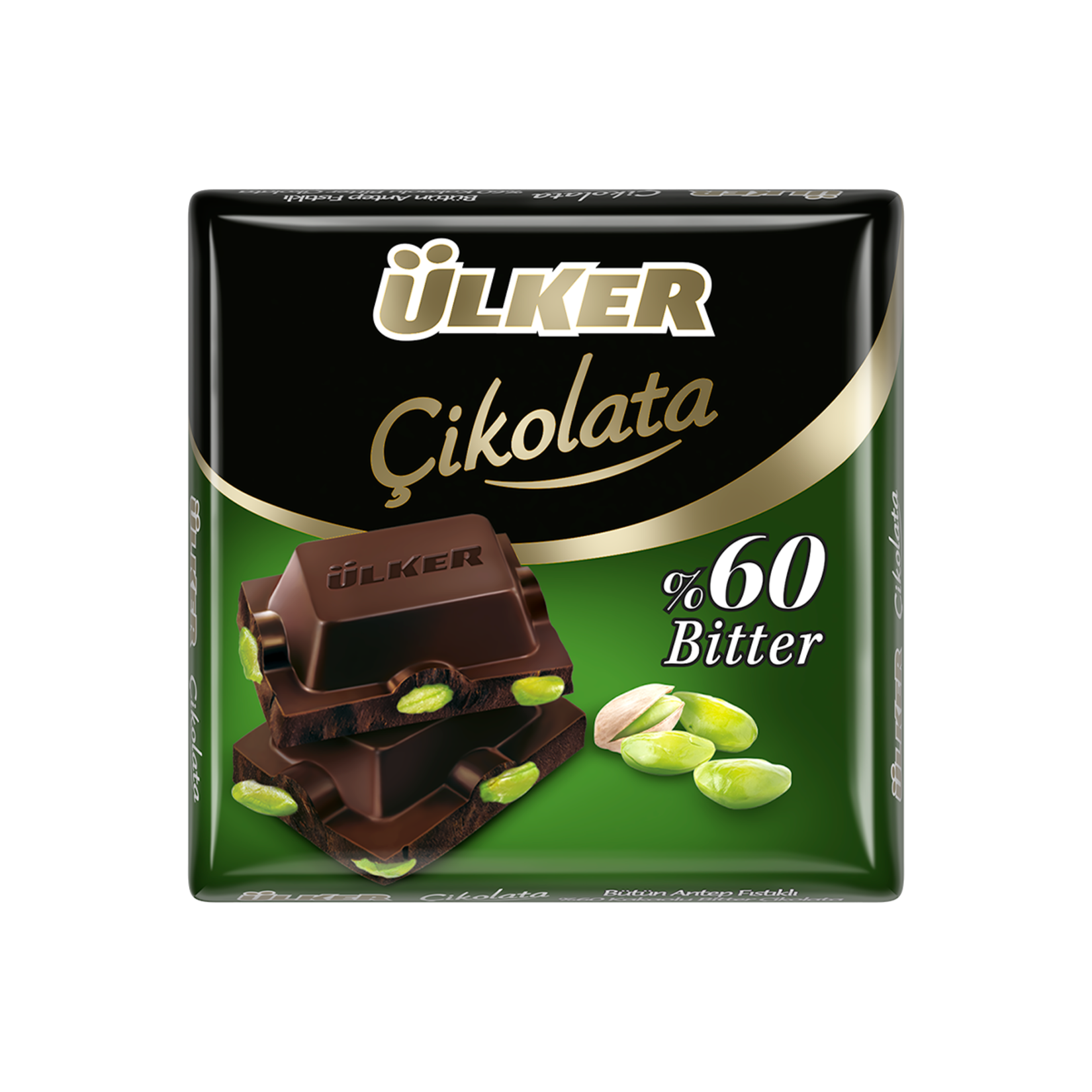 Ülker Bütün Antep Fıstıklı %60 Bitter Çikolata 65gr