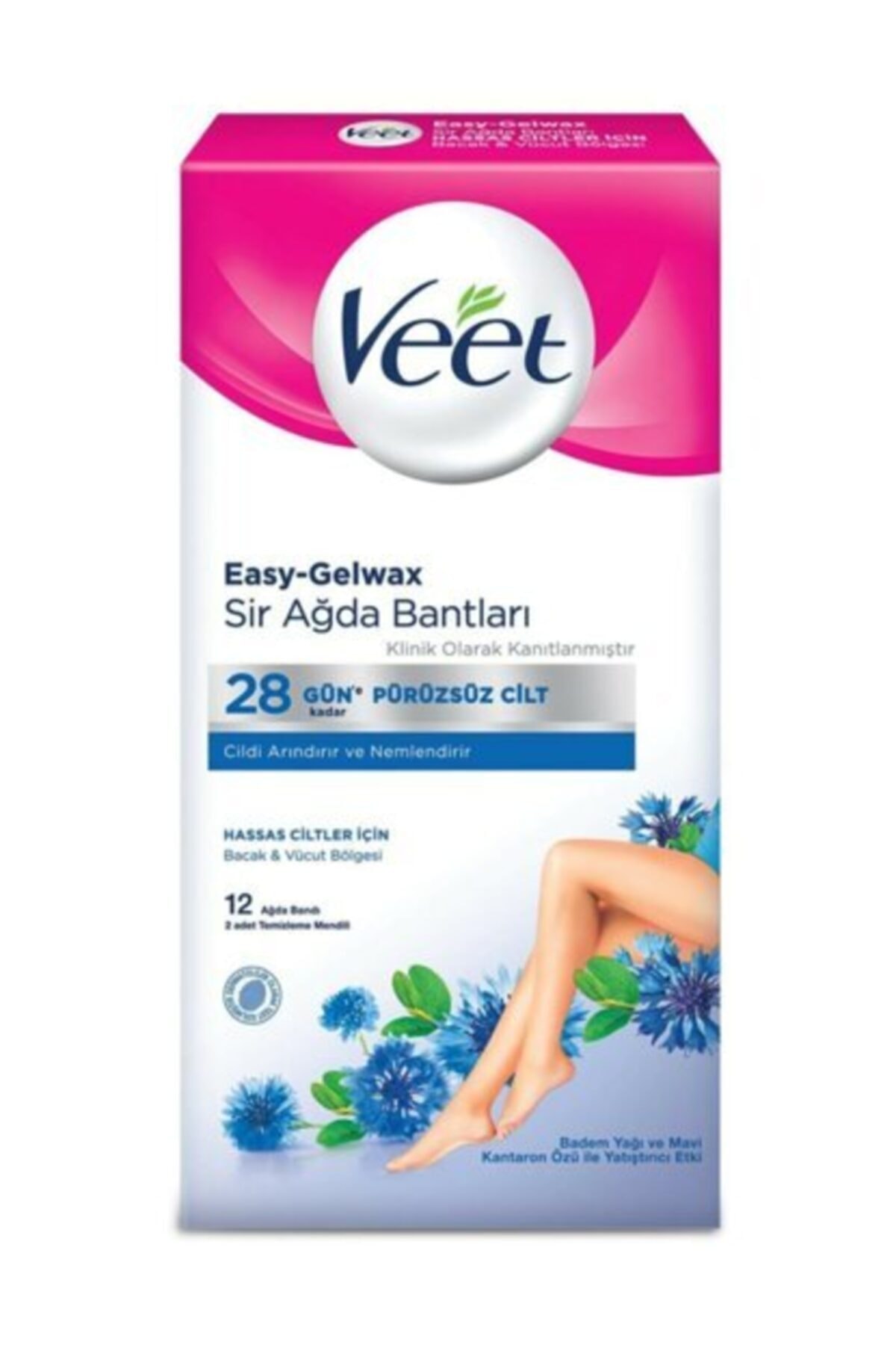 Veet Ağda Bandı 12'li (Hassas Ciltler Için)